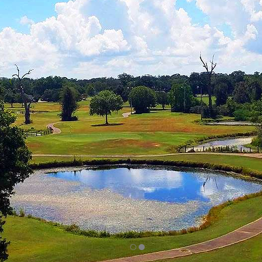 cart path going round a water hazard